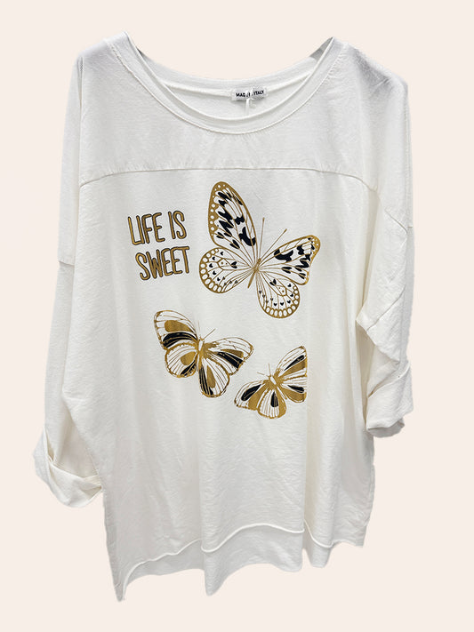 Butterfly Print Oversized Top