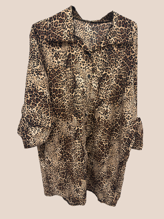 Animal Print Longline Shirt