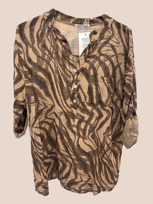 Animal Print Cotton Top