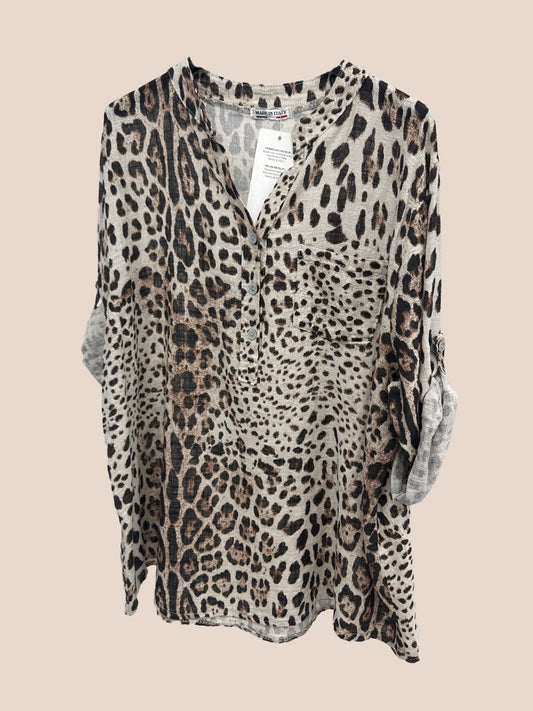 Leopard Print Cotton Top