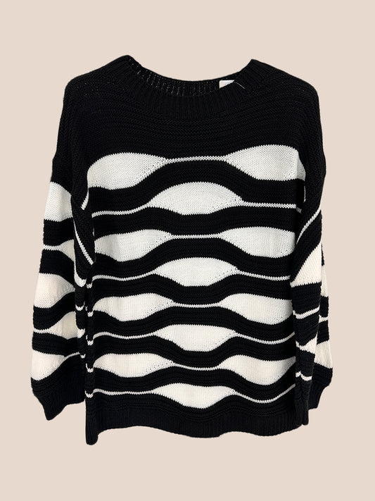 Wavy Patterned Knitwear Jumper