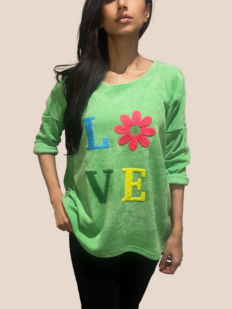 Chenille Embossed Love Top