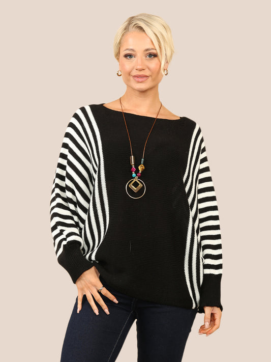 Stripe Batwing Jumper