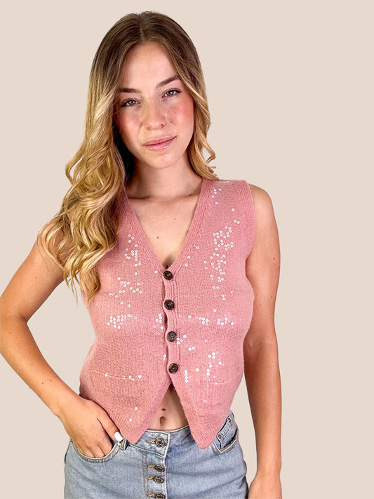 Sequin Knit Waistcoat