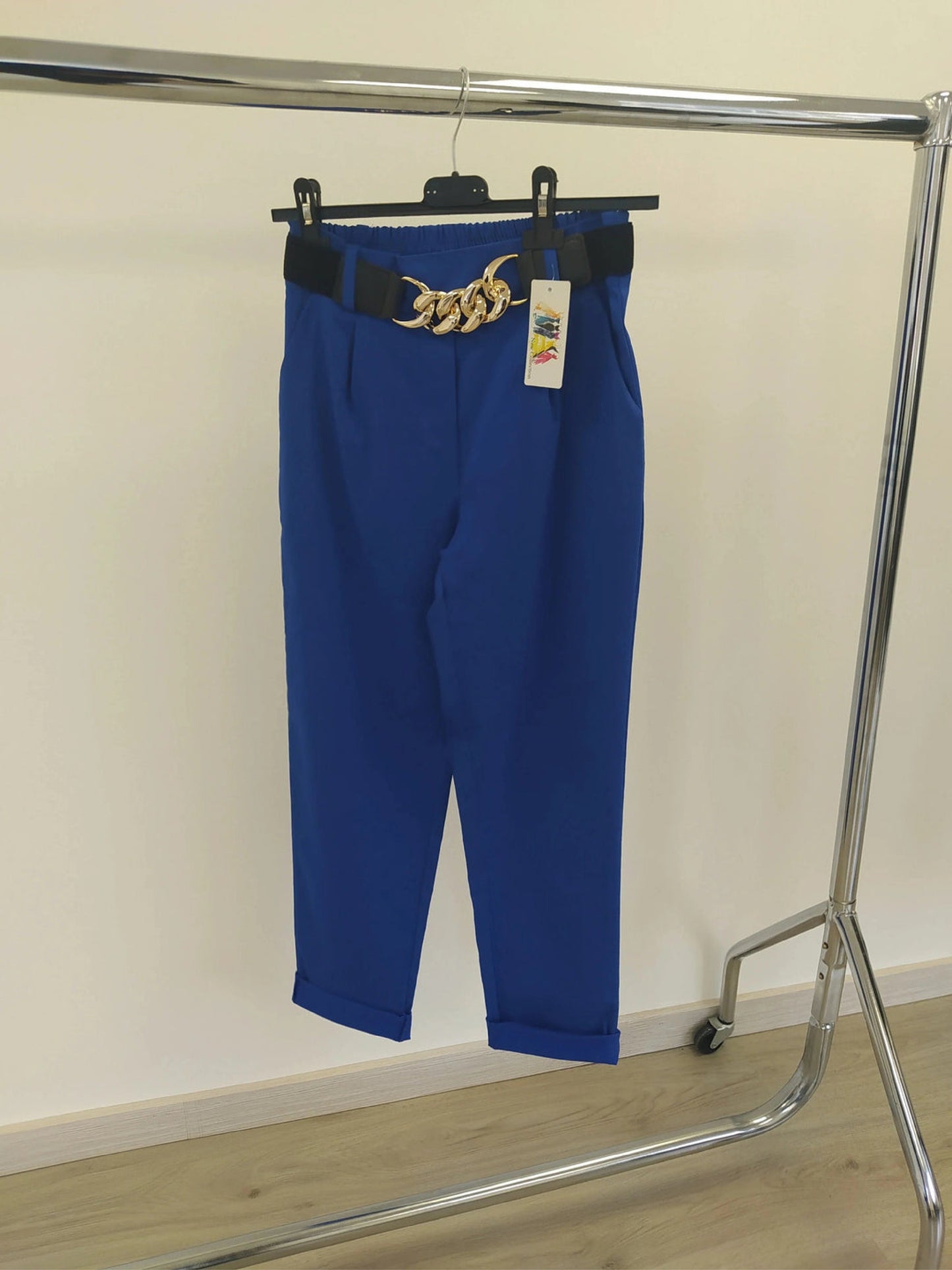 Gold Chain Stretch Belt Trouser