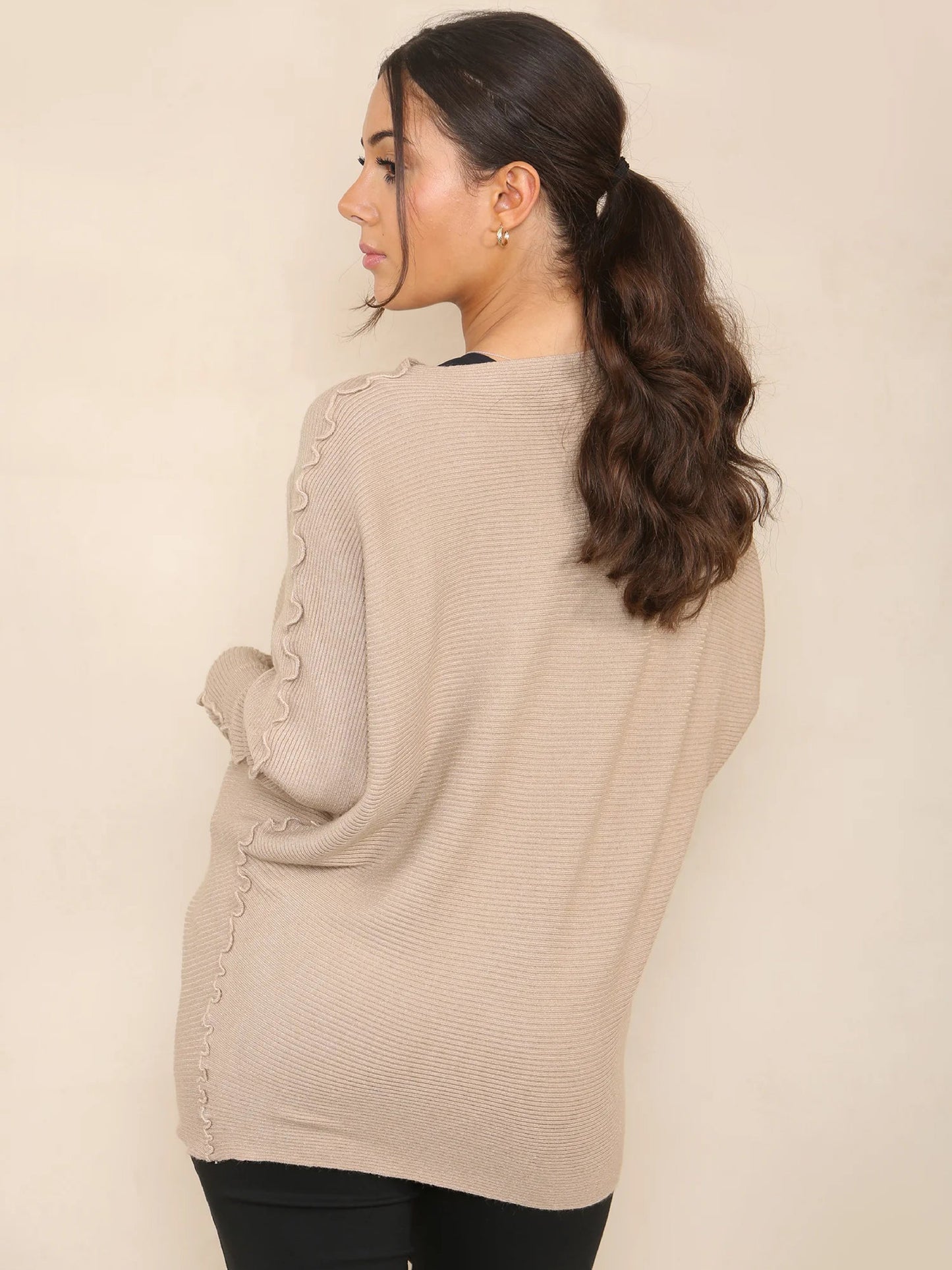 Ribbed Batwing Sweater