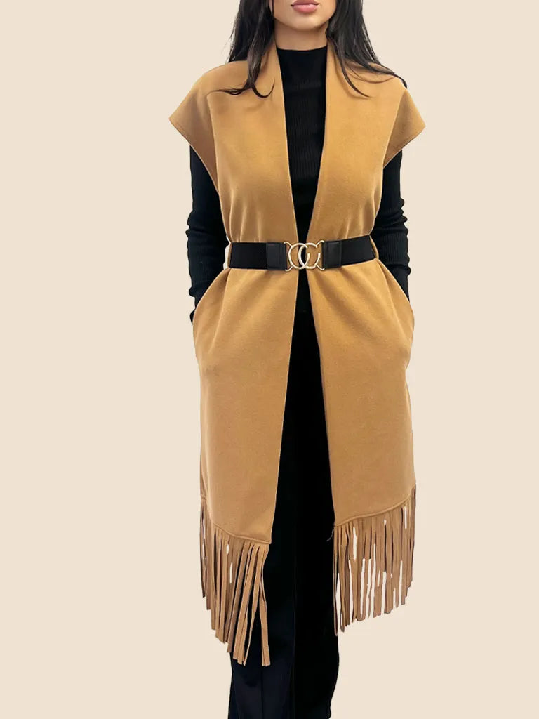 Fringe Belted Waistcoat