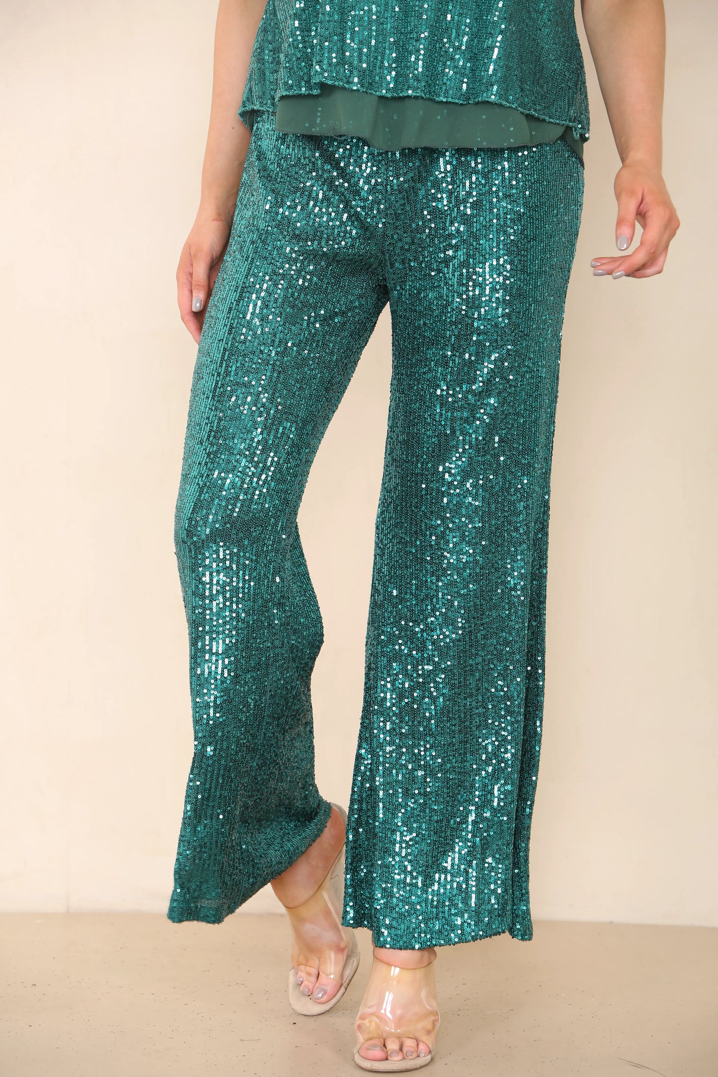 Sequin Wide Trouser