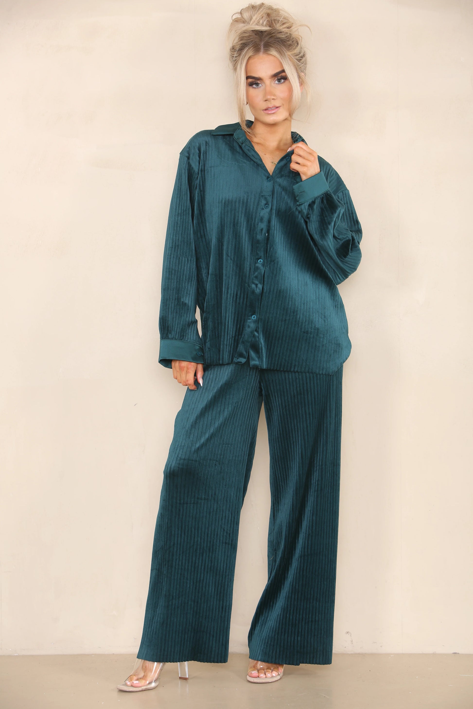 Velour Pleated Set